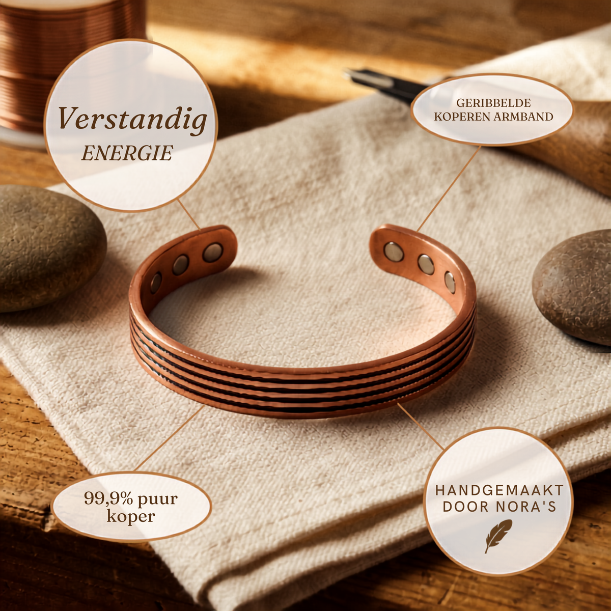 Nora's Salie Koperen Armband