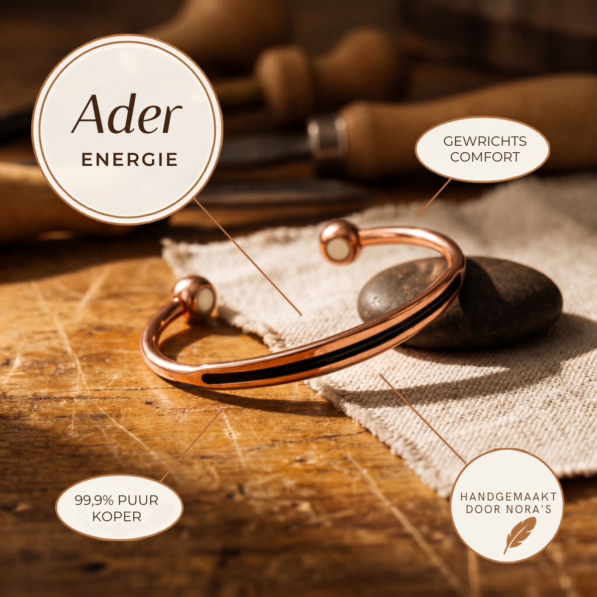 Nora's Ader Koperen Armband