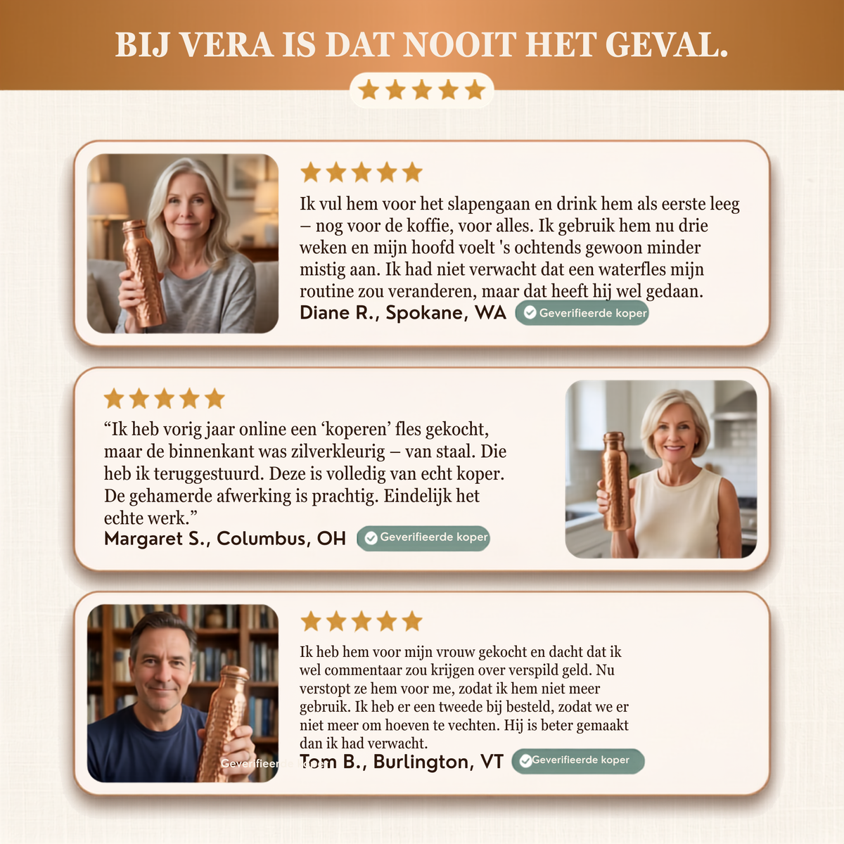 Nora's Koperen Waterfles