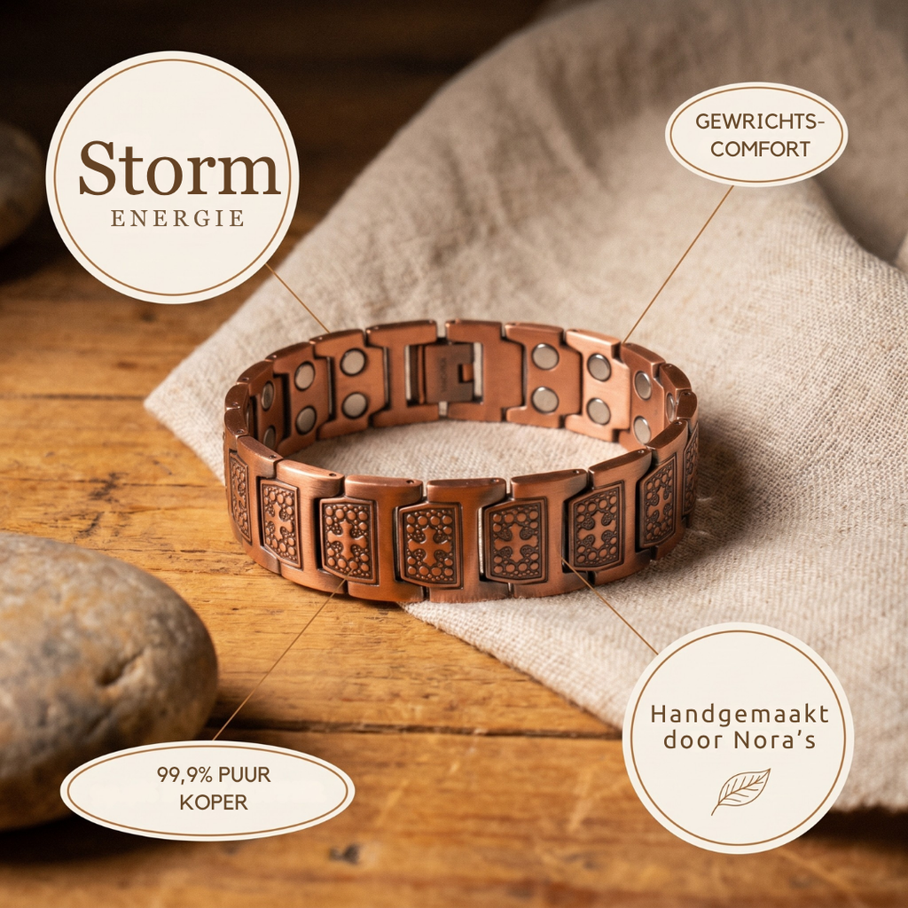 Nora's Storm Koperen Herenarmband
