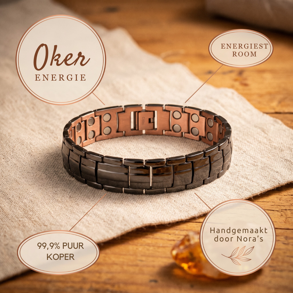 Nora's Oker Koperen Herenarmband