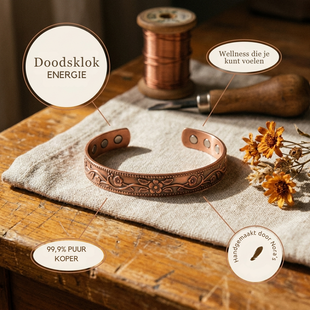Nora's Klokslag Koperen Armband