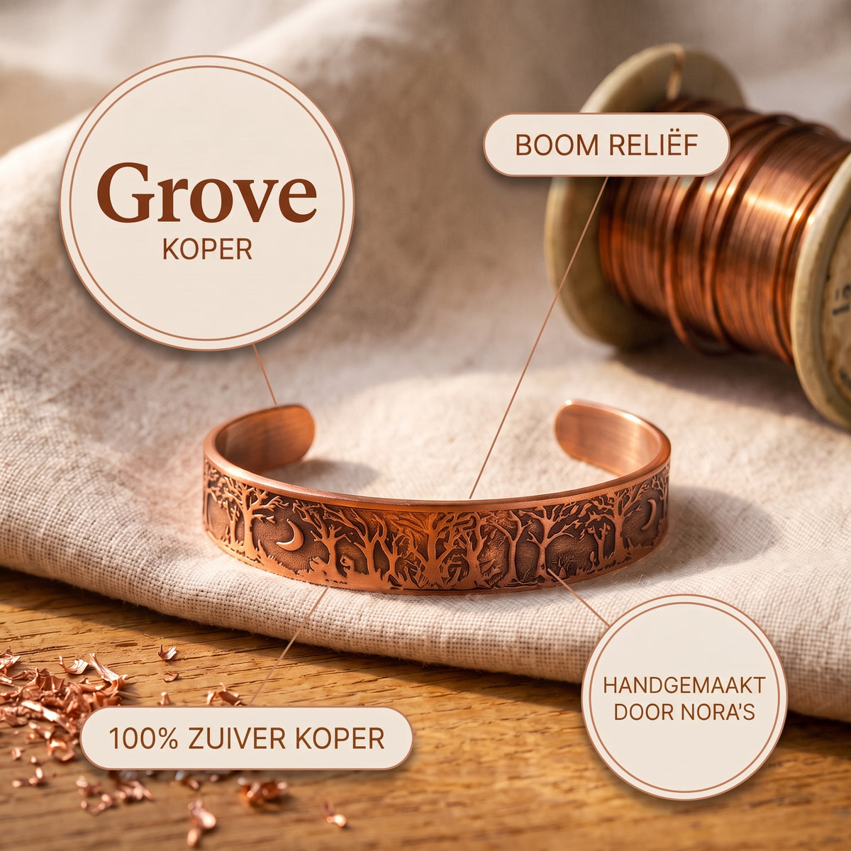 Nora's Boomgaard Koperen Armband