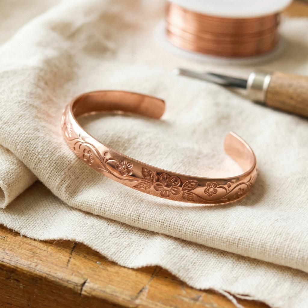 Nora's Bloesem Koperen Armband