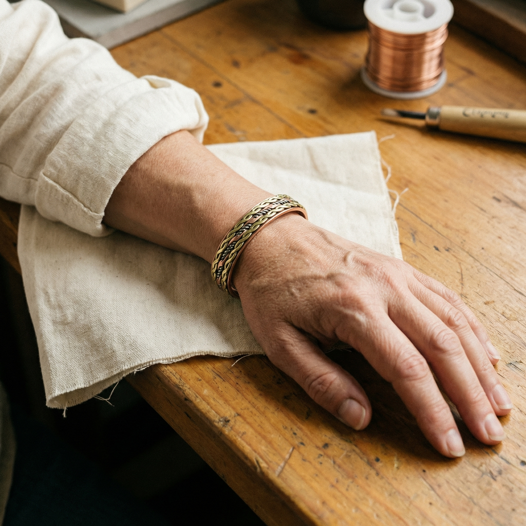 Nora's Vlecht Koperen Armband