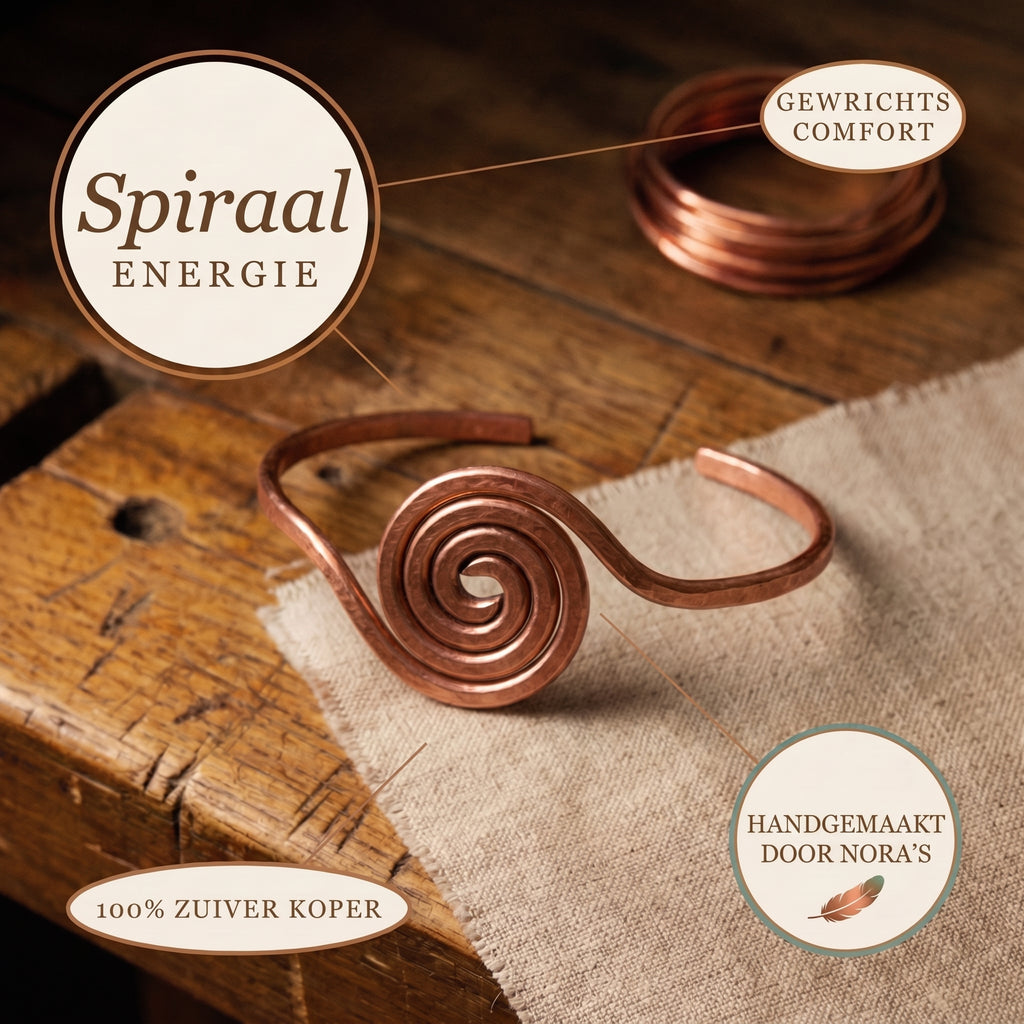 Nora's Spiraal Koperen Enkelband
