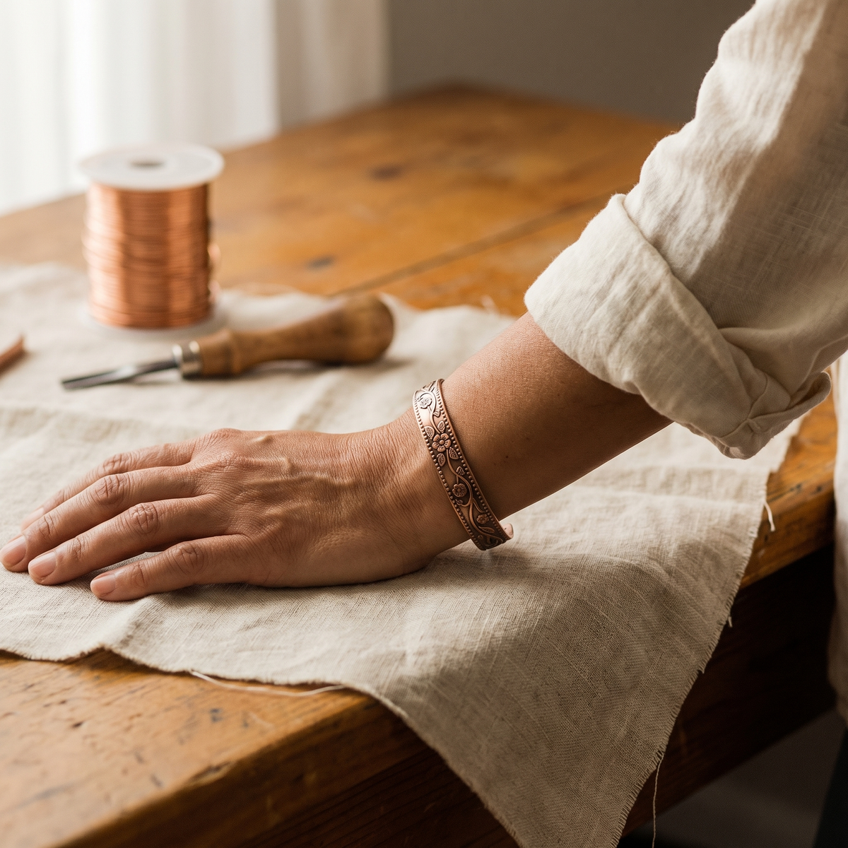 Nora's Klokslag Koperen Armband