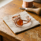 Nora's Oranje Bol Koperen Armband
