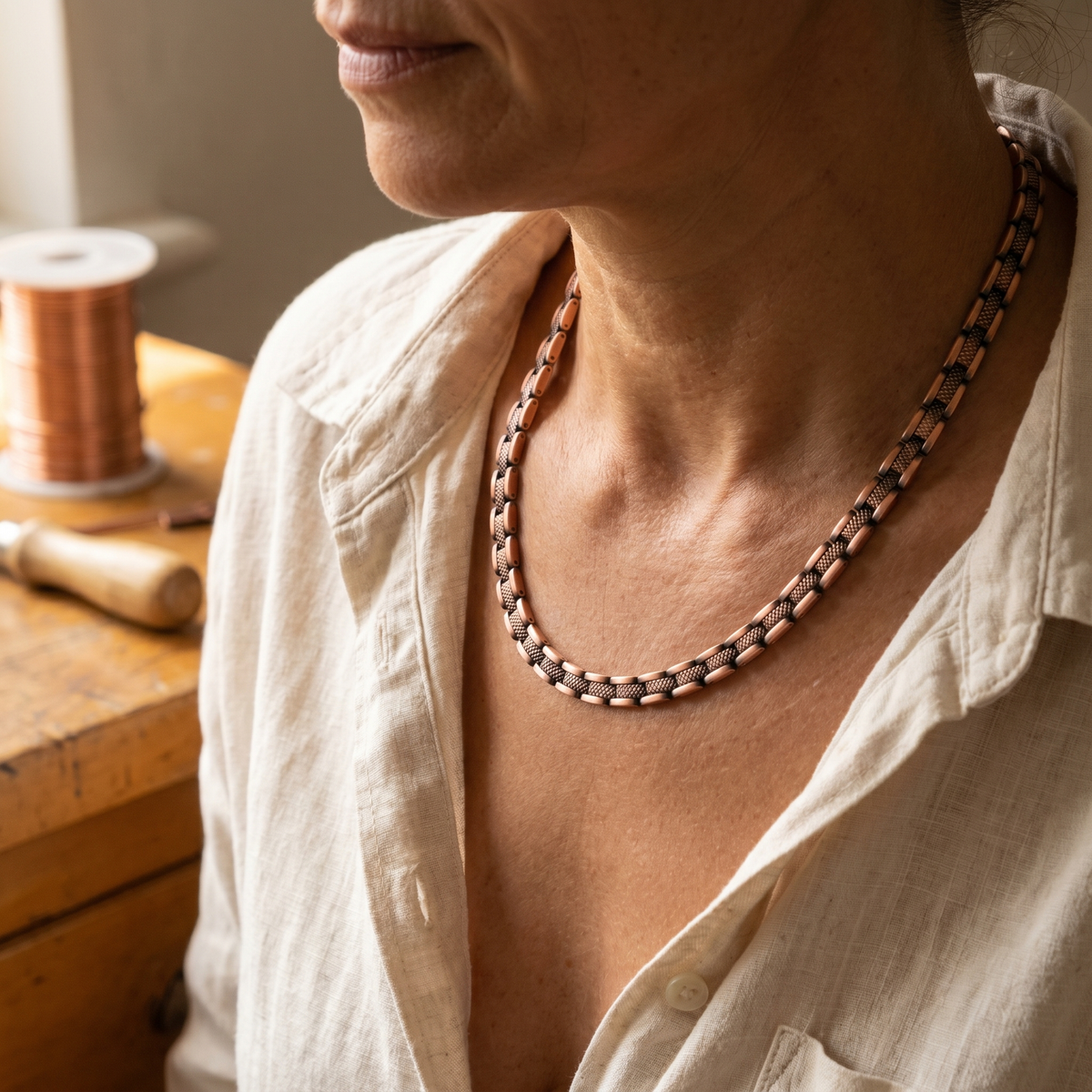 Nora's Sluier Koperen Ketting