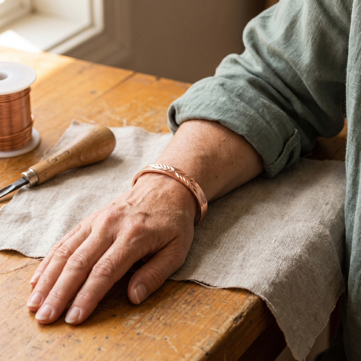Nora's Schijnsel Koperen Armband