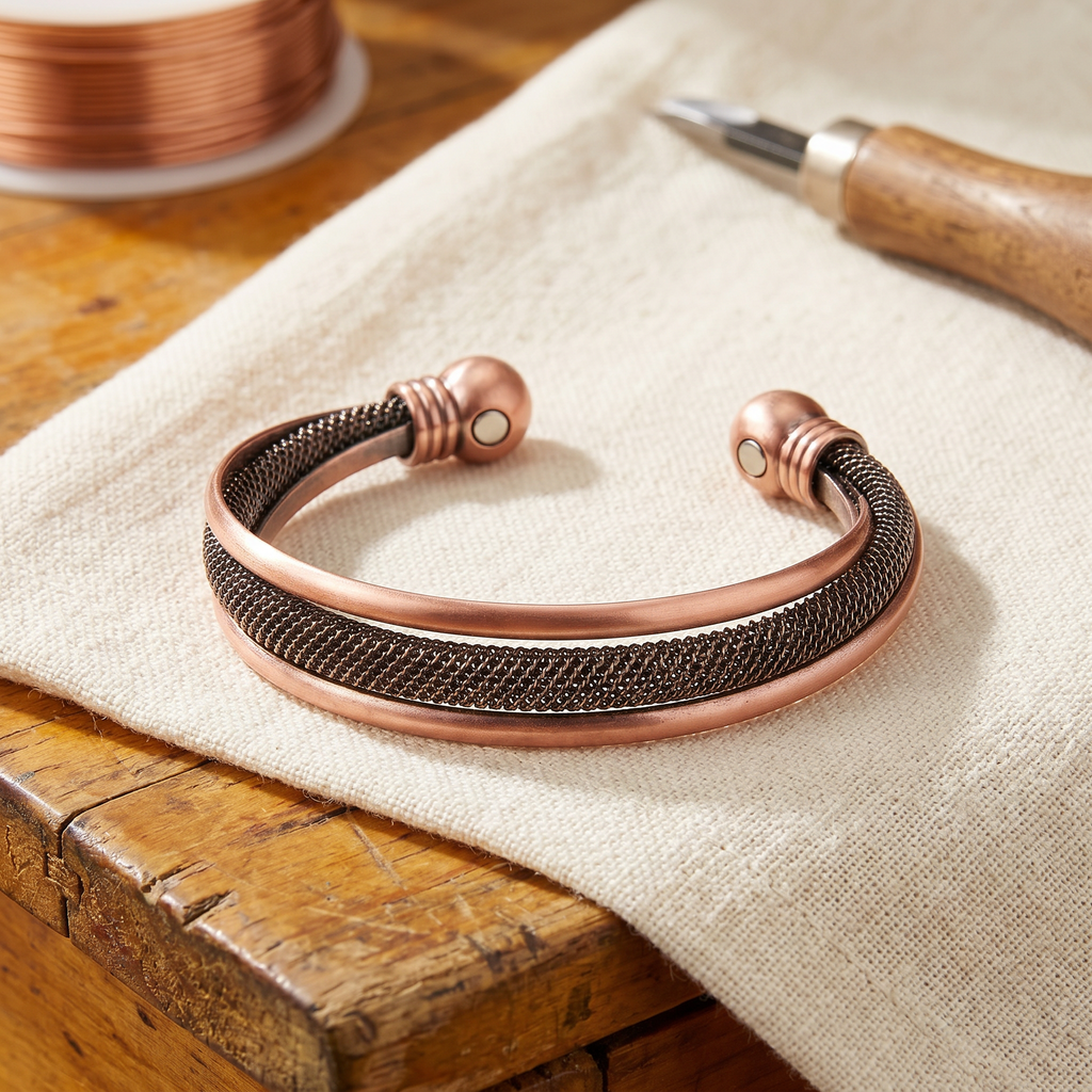 Nora's Steenstapel Koperen Armband