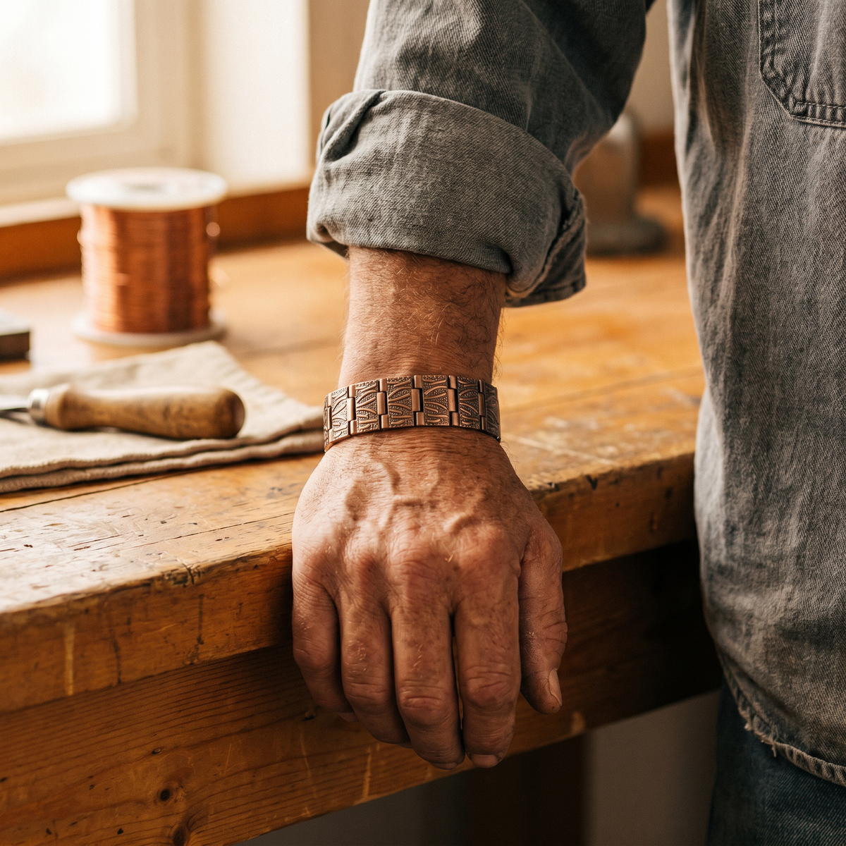 Nora's Korrel Koperen Herenarmband