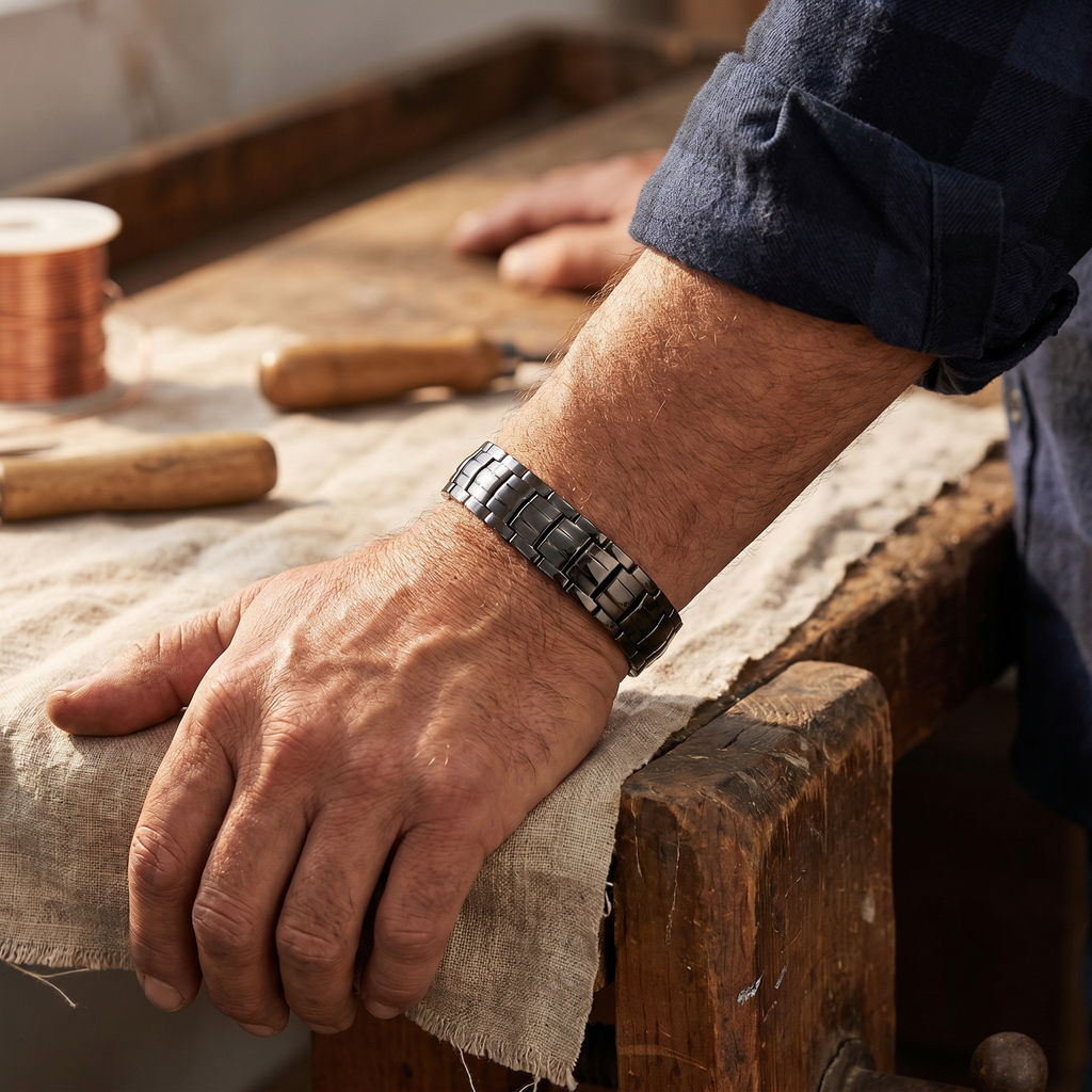 Nora's Oker Koperen Herenarmband