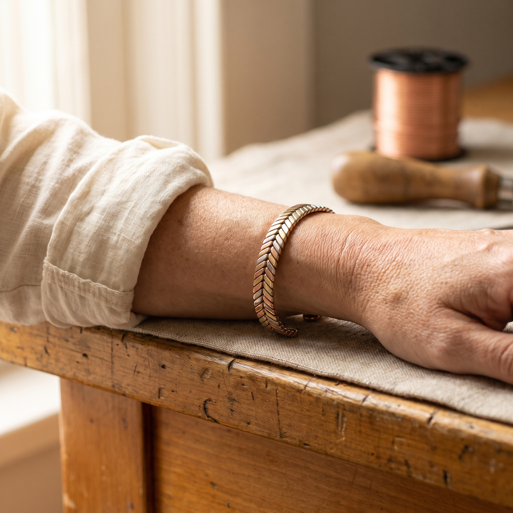 Nora's Kreupelhout Koperen Armband