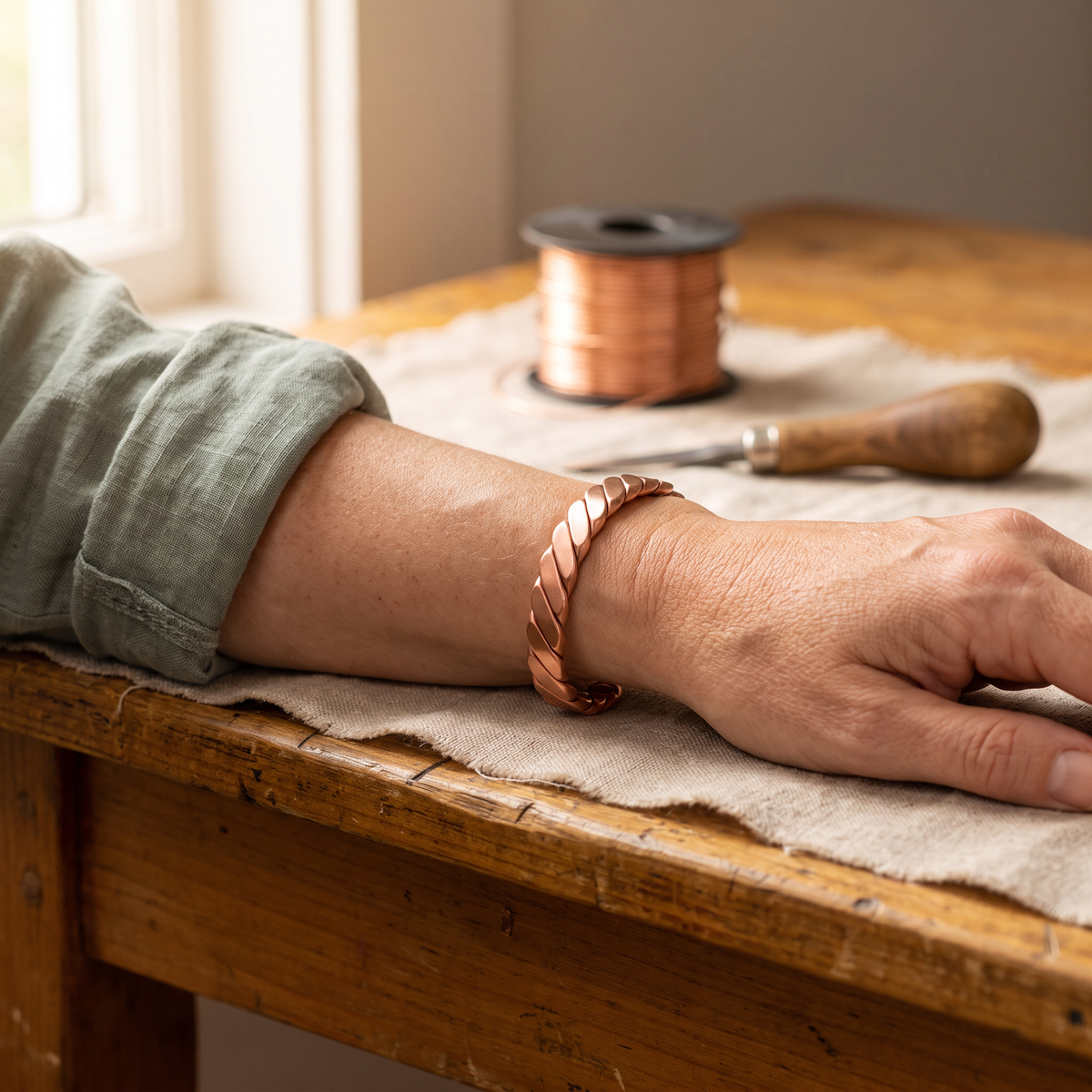 Nora's Klimop Koperen Armband