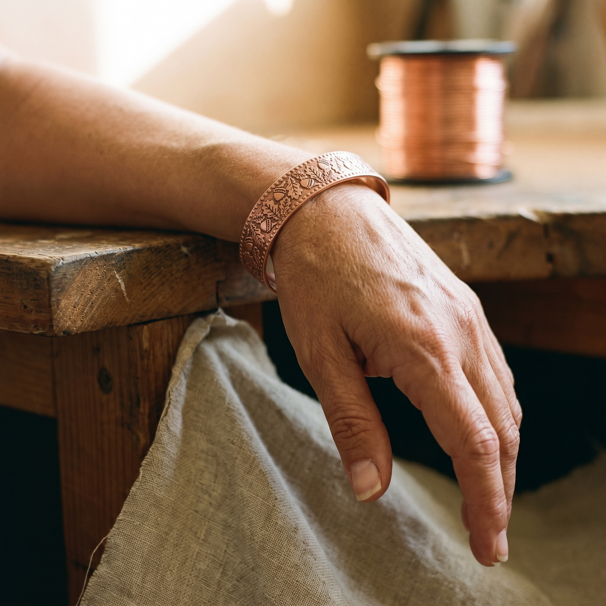 Nora's Hout Koperen Armband