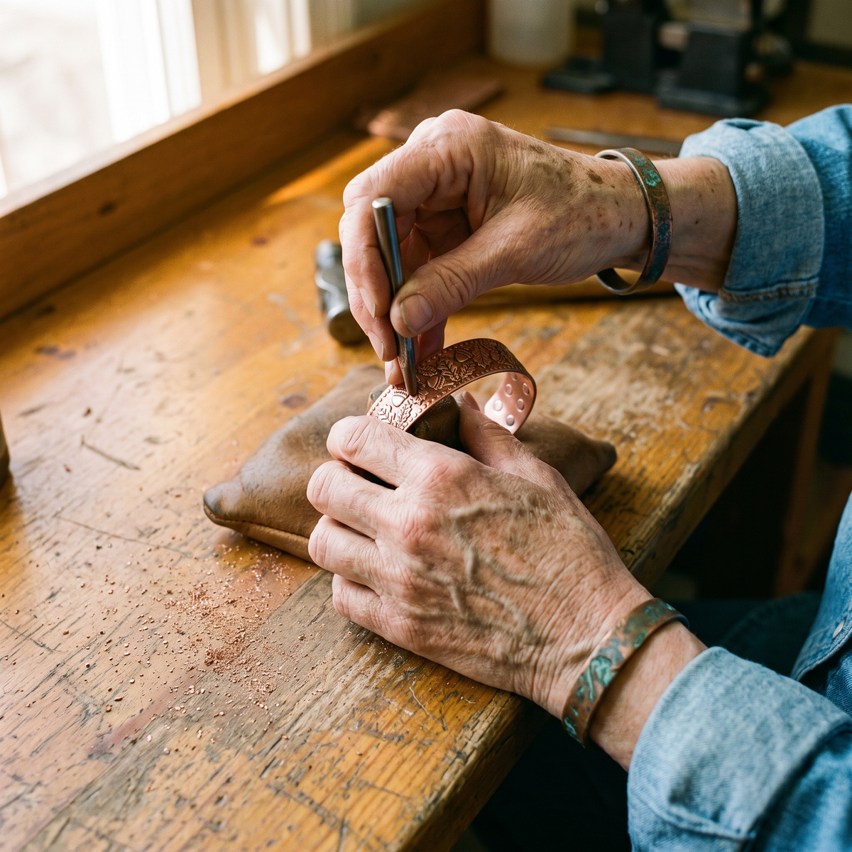 Nora's Hout Koperen Armband