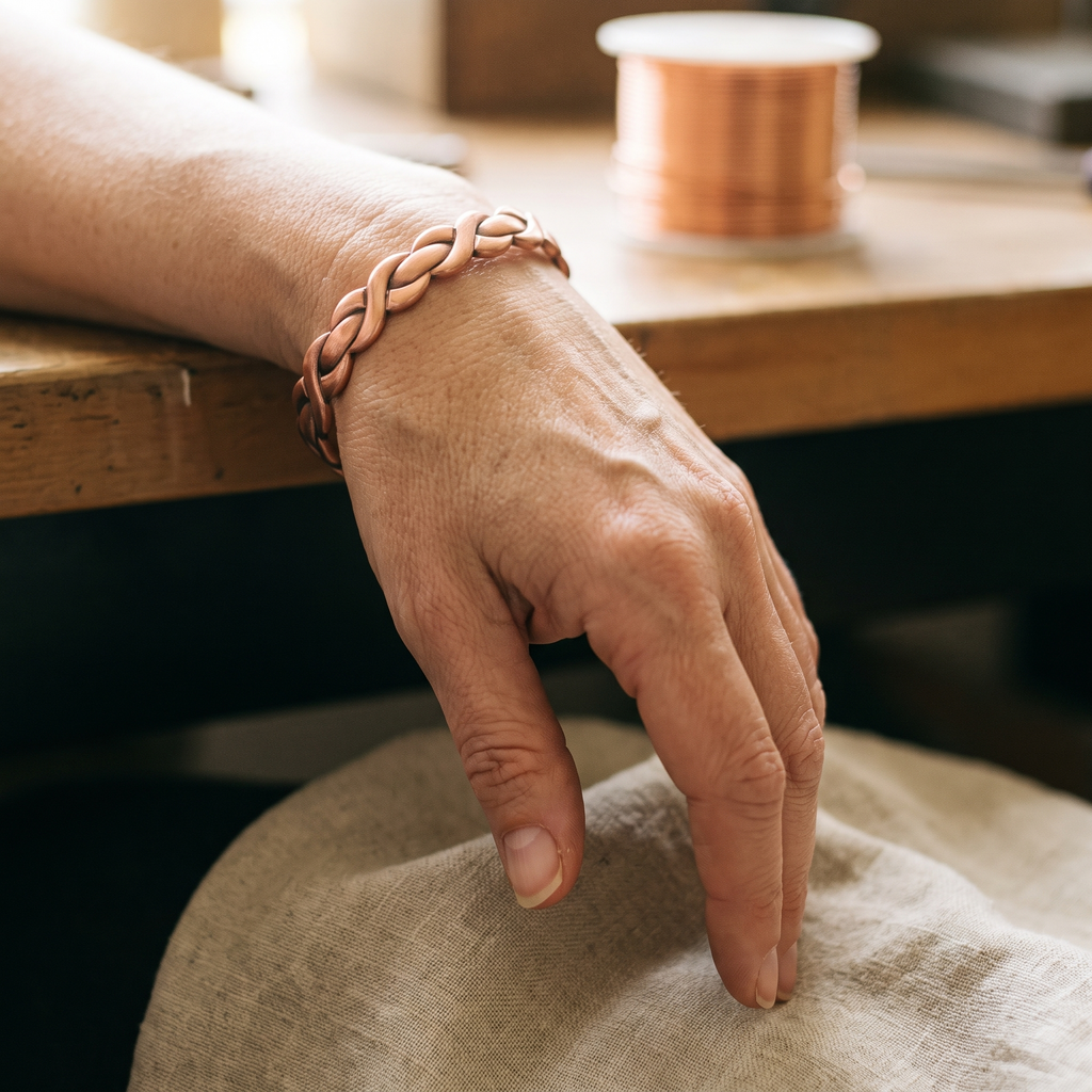 Nora's Weefgetouw Koperen Armband