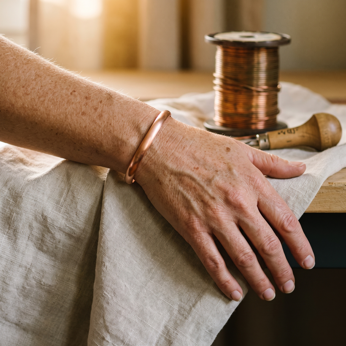 Nora's Stroming Koperen Armband